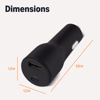 Amazon Basics Fast-Charging Car Charger, Dual-Port, 1 USBC+1 USB-A, 48W, Black thumbnail 5