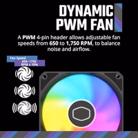 Cooler Master MF120 Lite 120mm PC Case Fan|Liquid Cooler|Air Cooler 3-Pack, 120mm aRGB Lighting, aRGB Splitter, Dynamic PWM 1,750 RPM, Air Balance Blades, Hybrid | PBT Frame thumbnail 4