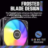 Cooler Master MF120 Lite 120mm PC Case Fan|Liquid Cooler|Air Cooler 3-Pack, 120mm aRGB Lighting, aRGB Splitter, Dynamic PWM 1,750 RPM, Air Balance Blades, Hybrid | PBT Frame thumbnail 5