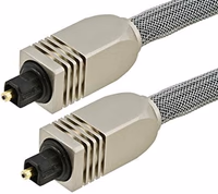 Monoprice Premium S/PDIF Digital Optical Audio Cable - Heavy Duty Mesh Jacket, Metal Connector Heads, 6 Feet, Silver thumbnail 2
