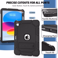 Rantice [Military-Grade Shockproof] Case for iPad 11-inch 11th Generation 2025 & iPad 10th Generation 10.9", Heavy Duty Rugged Protective Cover with Sturdy Kickstand & Pencil Holder, Black thumbnail 3