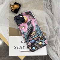 Case Compatible with iPhone 15,Compatible with MagSafe,Glossy Fall Prevention Hybrid 2-Layer Hard Shell Cases for Girls Boys,Skull Bookshelf Floral Butterfly thumbnail 5