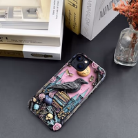Case Compatible with iPhone 15,Compatible with MagSafe,Glossy Fall Prevention Hybrid 2-Layer Hard Shell Cases for Girls Boys,Skull Bookshelf Floral Butterfly thumbnail 4