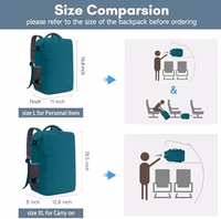 Taygeer Carry on Backpack for Men Women, Luggage Laptop Backpack for Airplane Travel with Water Bottle Pocket, 35L Water Resistant Gym Weekender Bag for College Gift, Peacock Blue thumbnail 2