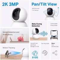 Tapo 2K Pan/Tilt Security Camera for Baby Monitor, Dog Camera w/Motion Detection, 2-Way Audio Siren, Night Vision, Cloud&SD Card Storage, Works w/Alexa & Google Assistant, 2-Pack (Tapo C210P2) thumbnail 3