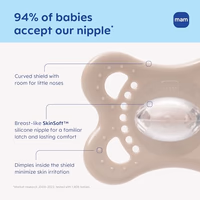 MAM Original Matte Baby Pacifiers 0-6 Months, Binky for Newborn Babies, BPA-Free Skin Soft Silicone Nipple, Easy to Clean, Developed with Medical Experts, 2 Count, With Sterilizer Case, Made in Europe thumbnail 3