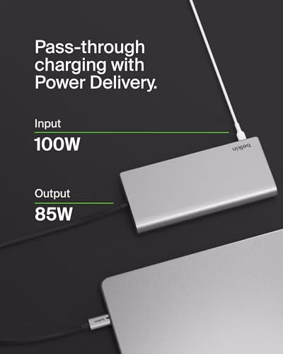 Belkin Connect Universal USB-C 8-in-1 Dual Display Core Hub w/Silicon Motion Technology - Compatible with Mac, Windows, and Chromebook - 100W PD w/ 10Gbps Transfer Speeds & 1GbE Ethernet - Silver thumbnail 3