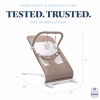 Baby Delight Alpine Deluxe Portable Baby Bouncer | Infant | 0-6 Months | 100% GOTS Certified Organic Cotton Fabric | Organic Mocha thumbnail 2