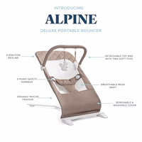 Baby Delight Alpine Deluxe Portable Baby Bouncer | Infant | 0-6 Months | 100% GOTS Certified Organic Cotton Fabric | Organic Mocha thumbnail 3