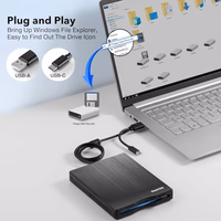 Floppy Disk Reader 3.5 inch USB Floppy Disk Drive External 3 1/2 floppy disc reader Portable Floppy Diskette Drive USB C For PC Laptop Notebook Computer With Windows 11/10 (Brushed Texture, 3.5 inch) thumbnail 3