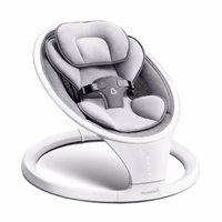 Munchkin Electric Baby Swing, Portable and Lightweight, Bluetooth Enabled Infant Rocker with Natural Sway in 5 Ranges of Motion, Newborn Nursery Essentials, White/Grey thumbnail 1