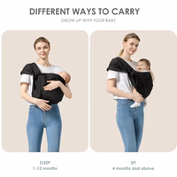 Baby Sling Carrier, Toddler Sling Carrier with Wide Shoulder Strap, Lightweight Baby Carriers Newborn to Toddler Infant Wrap Carriers Perfect for Mom and Dad, 7-30lbs, Black Mesh thumbnail 3