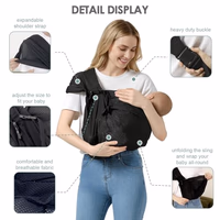 Baby Sling Carrier, Toddler Sling Carrier with Wide Shoulder Strap, Lightweight Baby Carriers Newborn to Toddler Infant Wrap Carriers Perfect for Mom and Dad, 7-30lbs, Black Mesh thumbnail 4