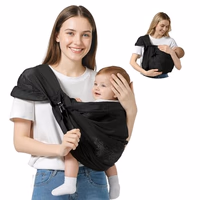 Baby Sling Carrier, Toddler Sling Carrier with Wide Shoulder Strap, Lightweight Baby Carriers Newborn to Toddler Infant Wrap Carriers Perfect for Mom and Dad, 7-30lbs, Black Mesh thumbnail 1