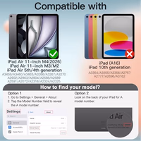 JETech Case ONLY for iPad Air 11-Inch M4/M3/M2 (2026/2025/2024), iPad Air 5/4 (2022/2020 5th/4th Generation 10.9-Inch), Slim Stand Hard Back Shell Cover with Auto Wake/Sleep (Black) thumbnail 2