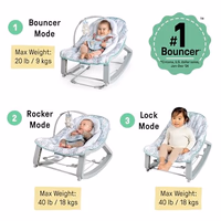 Ingenuity Keep Cozy 3-in-1 Grow with Me Vibrating Baby Bouncer Seat & Infant to Toddler Rocker, Vibrations & -Toy Bar, 0-30 Months Up to 40 lbs (Spruce) thumbnail 3