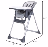 Baby Trend Sit Right 2.0 3-in-1 High Chair - Cozy Grey thumbnail 3