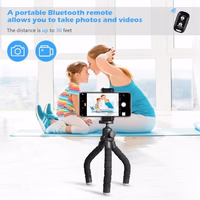Ubeesize Phone Tripod, Portable and Flexible Tripods with Wireless Remote and Clip, Cell Phone Tripode Stand for Video Recording thumbnail 2
