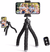 Ubeesize Phone Tripod, Portable and Flexible Tripods with Wireless Remote and Clip, Cell Phone Tripode Stand for Video Recording thumbnail 1