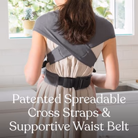 Ergobaby Embrace Baby Carrier Newborn to Toddler - Breathable Baby Carriers for Summer - Cozy Essentials (7-25 Pounds), Ponte Knit, Heather Grey thumbnail 4