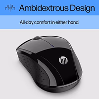 HP X3000 G2 Wireless Mouse - Ambidextrous 3-Button Control, & Scroll Wheel - Multi-Surface Technology, 1600 DPI Optical Sensor - Win, Chrome, Mac OS - Up to 15-Month Battery Life (‎28Y30AA#ABA, Black) thumbnail 3
