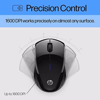 HP X3000 G2 Wireless Mouse - Ambidextrous 3-Button Control, & Scroll Wheel - Multi-Surface Technology, 1600 DPI Optical Sensor - Win, Chrome, Mac OS - Up to 15-Month Battery Life (‎28Y30AA#ABA, Black) thumbnail 5
