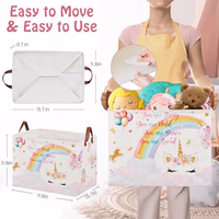 XHWZOF Unicorn Gift Bag Pink Kids Laundry Basket Rainbow Cloud Unicorn thumbnail 3