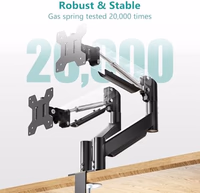 WALI Dual Monitor Mount for 17-32 inch Screens, Dual Monitor Arms for 2 Monitors Holds 19.8 lbs, Adjustable Gas Spring Dual Monitor Stand for Desk, VESA Mount 75x75/100x100mm (GSMP002), Black thumbnail 5