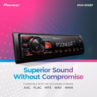 Pioneer MVH-S110BT 1-Din Digital Media Receiver Car Stereo – Bluetooth, USB Input, 50W x 4 Output, AM/FM Radio, iPhone & Android Compatible, Front & SW (Mono) RCA Output thumbnail 2