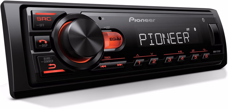 Pioneer MVH-S110BT 1-Din Digital Media Receiver Car Stereo – Bluetooth, USB Input, 50W x 4 Output, AM/FM Radio, iPhone & Android Compatible, Front & SW (Mono) RCA Output