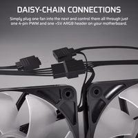 CORSAIR RS120 ARGB 120mm PWM Fans – Daisy-Chain Connection – Low-Noise – Magnetic Dome Bearing – Triple Pack – Black thumbnail 5