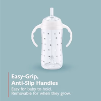 NUK Learner Straw Cup, 10oz, 2-Pack - Toddler Sippy Cup with Soft Straw for Easy Drinking, Suitable for Ages 8 Months and Up, Timeless Collection thumbnail 3