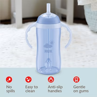 NUK Learner Straw Cup, 10oz, 2-Pack - Toddler Sippy Cup with Soft Straw for Easy Drinking, Suitable for Ages 8 Months and Up, Timeless Collection thumbnail 5