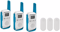 Motorola Solutions, Portable FRS, T114TP, Talkabout, Two-Way Radios, Battery Operated, 22 Channel, 16 Mile, White/Blue, 3 Pack thumbnail 5