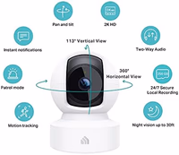 Kasa 2K+ Indoor Pan/Tilt Wired Security Camera - Works as a Baby Monitor & Pet Camera, Motion Detection & Tracking, 2-Way Audio, Night Vision, Subscription-Free Local Storage or Optional Cloud, KC410S thumbnail 2