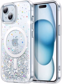 JETech Glitter Case for iPhone 15 Plus 6.7-Inch Compatible with MagSafe, Clear Cute Bling Sparkle for Women and Girls, Shiny Shockproof Magnetic Sparkly Phone Cover (Clear) thumbnail 1