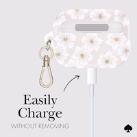 kate spade new york AirPods Pro Protective Case with Keychain Ring - Hollyhock Cream, Compatible with AirPods Pro 2nd/ 1st Generation thumbnail 4