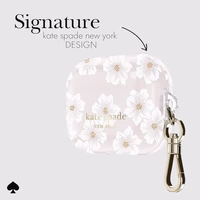 kate spade new york AirPods Pro Protective Case with Keychain Ring - Hollyhock Cream, Compatible with AirPods Pro 2nd/ 1st Generation thumbnail 3