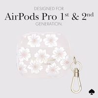 kate spade new york AirPods Pro Protective Case with Keychain Ring - Hollyhock Cream, Compatible with AirPods Pro 2nd/ 1st Generation thumbnail 5
