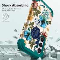 Hocase for Galaxy S24 Plus Case GXS24P-ST-F63 Teal Flowers thumbnail 3