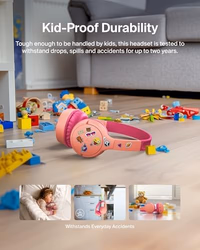 Belkin SoundForm Mini w/Case - Wireless Bluetooth Kids Headphones with 30H Battery Life, 85dB Safe Volume Limit, Built-in Microphone - Kids On-Ear Earphones for iPhone, iPad, & More - Pink thumbnail 4