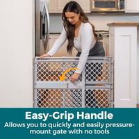 MYPET Universal Pet Gate: 26” - 42” Wide Dog Gate for Doorways with Pressure Fit or Swinging Door Hardware Mounting Types Included: 26" Tall; Gray thumbnail 3