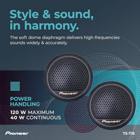 Pioneer TS-T15 3/4" 120 W Max Power, Polyester Fiber Soft Dome - Tweeter (pair) thumbnail 4