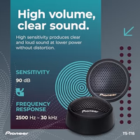 Pioneer TS-T15 3/4" 120 W Max Power, Polyester Fiber Soft Dome - Tweeter (pair) thumbnail 5