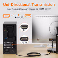 Amazon Basics DisplayPort (Source) to HDMI (Display) Cable, Uni-Directional, 3 Foot, Black thumbnail 3