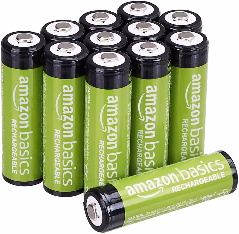 Amazon Basics 24-Pack Rechargeable AAA NiMH High-Capacity Batteries, 850 mAh, 1.2V, Recharge up to 500x Times, Pre-Charged