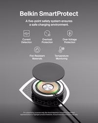 Belkin Magnetic Wireless Charging Pad Qi2 15W w/Kickstand - MagSafe-Compatible Qi2-Certified Wireless Charger for iPhone 17, Samsung Galaxy S25, AirPods, & More w/Power Supply Included - Black thumbnail 5