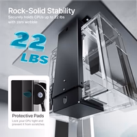 PEGZONE Adjustable Under Desk PC Mount, 3.5 to 8 Inch Wide Computer Tower Holder with Locking Handle,360 Degree Swivel Adjustable Height and Width, Black thumbnail 5