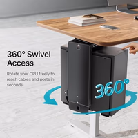 PEGZONE Adjustable Under Desk PC Mount, 3.5 to 8 Inch Wide Computer Tower Holder with Locking Handle,360 Degree Swivel Adjustable Height and Width, Black thumbnail 2