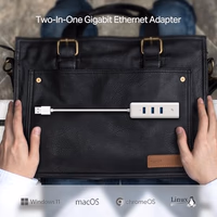 TP-Link USB 3.0 to Ethernet Adapter (UE330) - Portable 3-Port USB Hub with 1 Gigabit RJ45 Ethernet Port, Laptop Network Adapter, Supports Win 7/8/8.1/10, Mac OS X (10.6-10.14), Linux OS and Chrome OS thumbnail 3